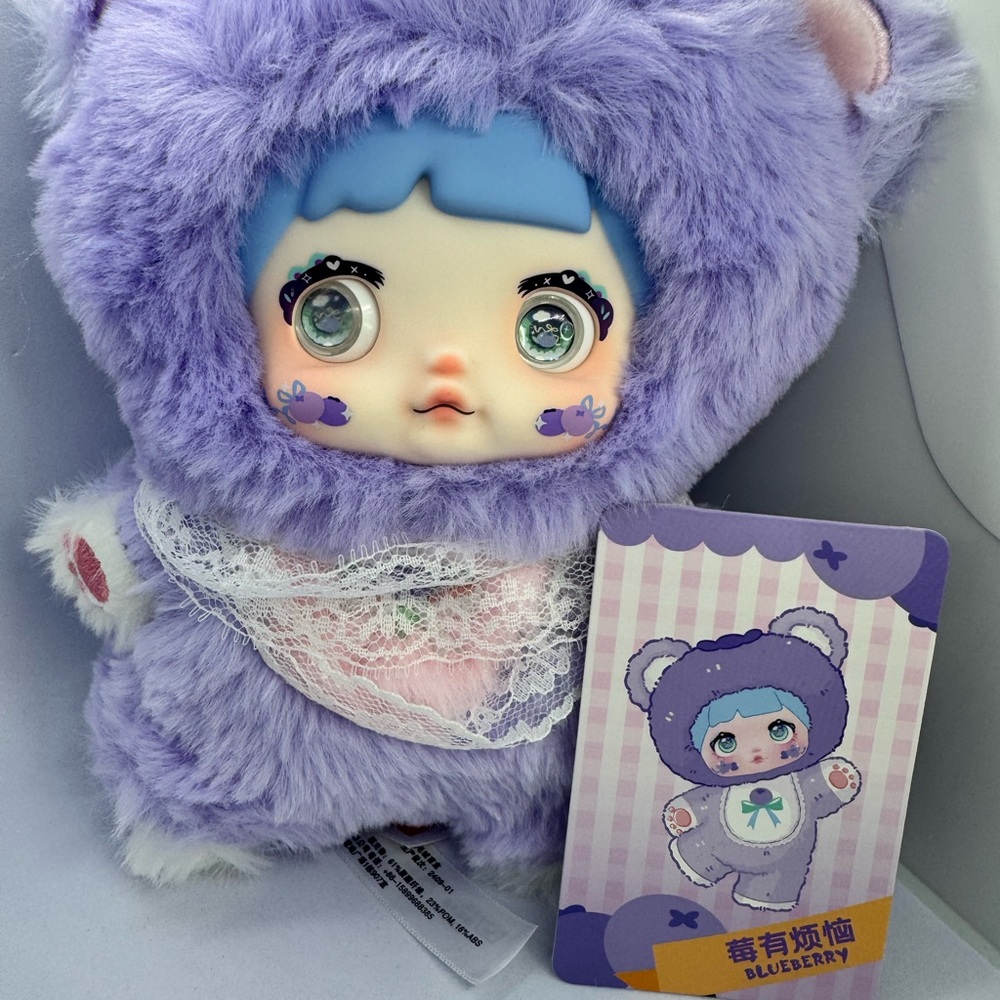 Nommi Fruit Purple Plush Doll with Blue Hair